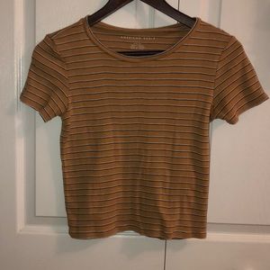 American Eagle orange striped top
